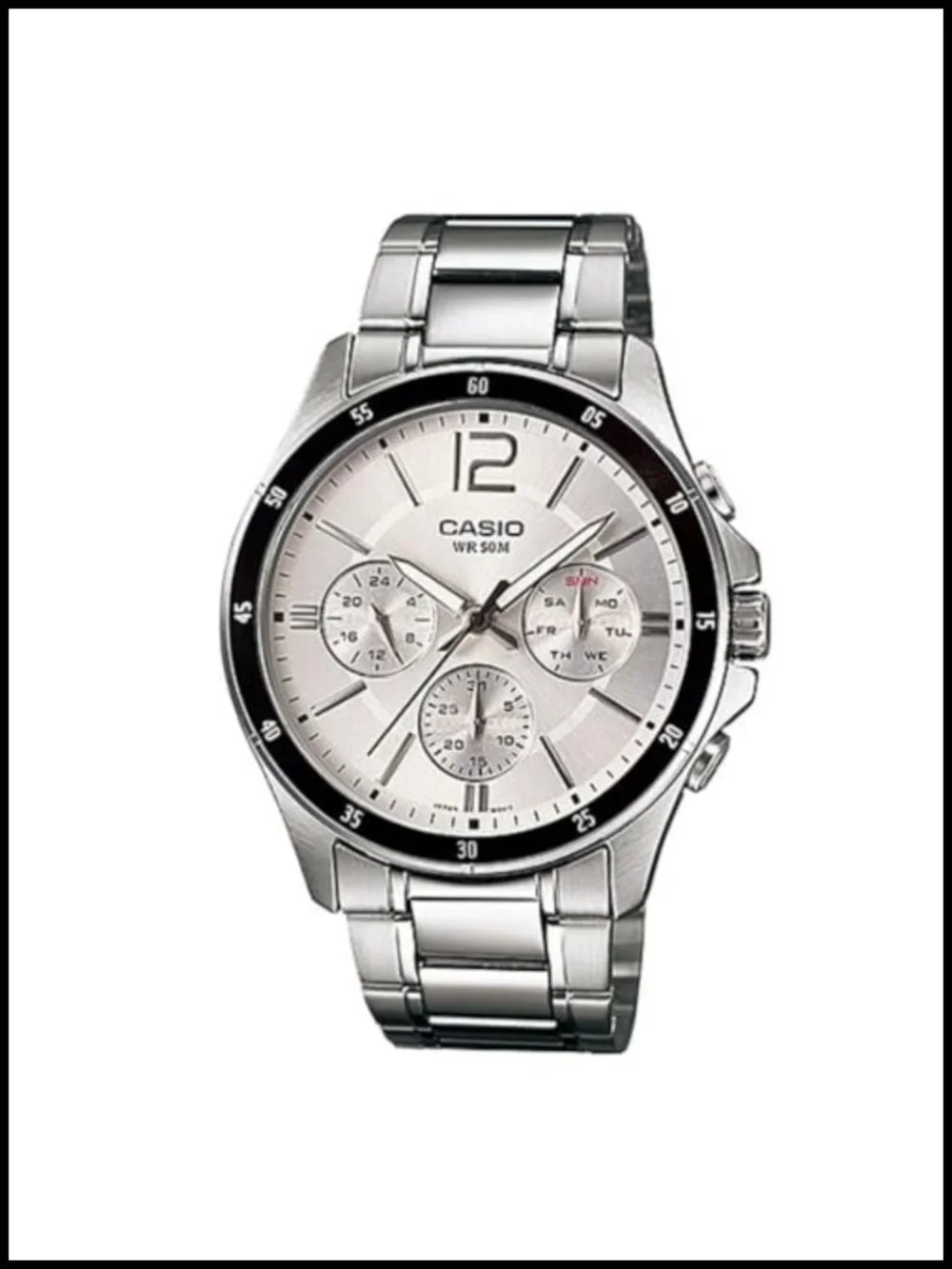 Casio Men's Standard Metal Band Multi-Function Analog Watch 50m Water Resistant